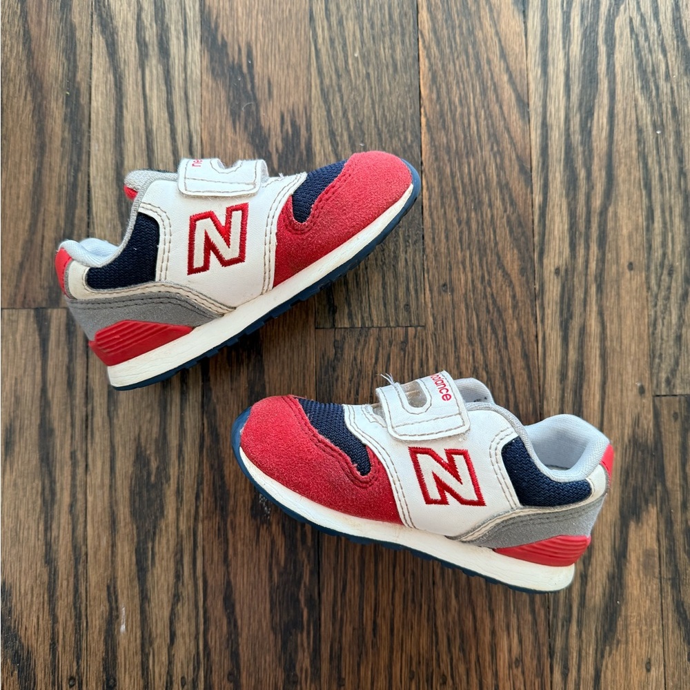 New Balance Kids Red and Navy Sneakers